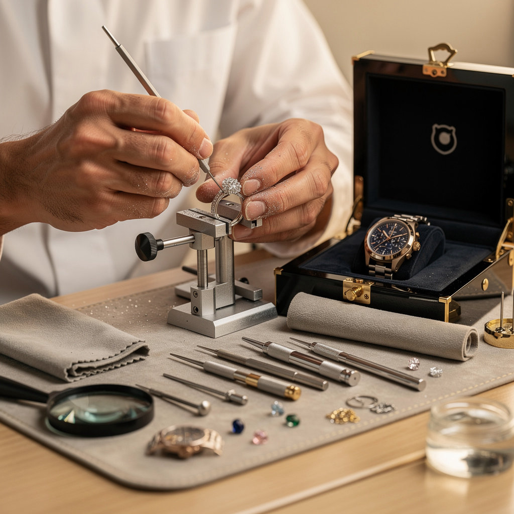 Ipanema Watch & Jewelry expert examining a luxury watch with precision tools in San Diego